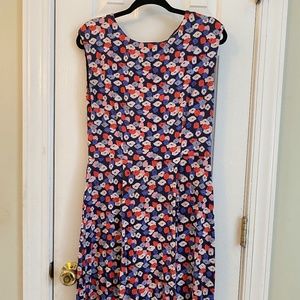 Biden Marina Jersey Dress - Size 8R — Navy Poppy Meadow